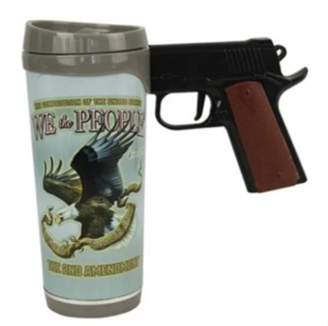 CANECA PISTOL MUG BAN IDIOTS